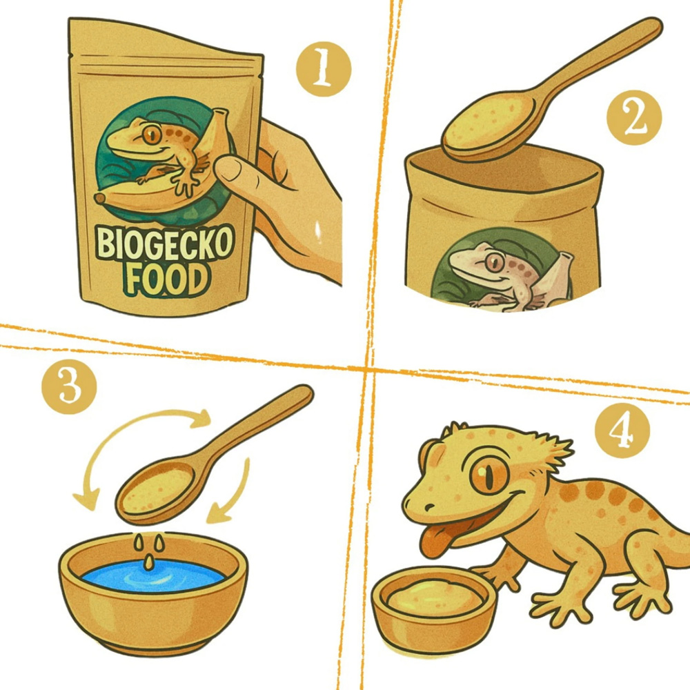BioGecko Food Banana & Papaya Pokarm dla Gekonów Orzęsionych 100g